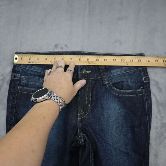 Calvin Klein Jeans Womens 6 Blue Denim Flat Front Pockets Lean Boot Pants - Picture 3 of 16